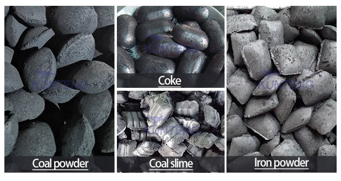 sample of coal powder pillow shape briquette machine 