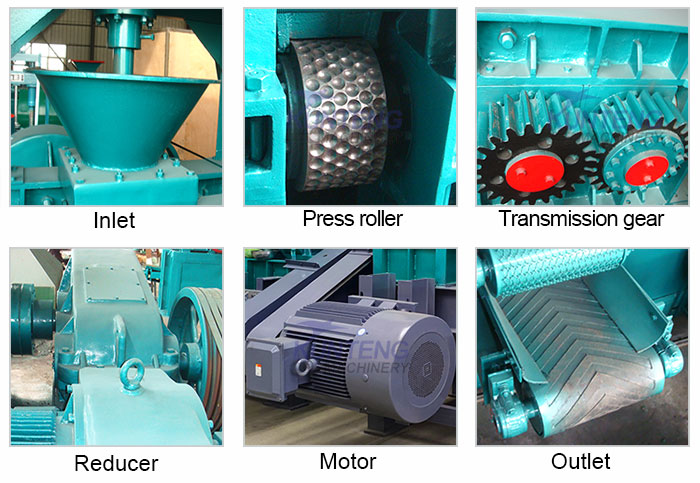 details of coal powder pillow shape briquette machine 