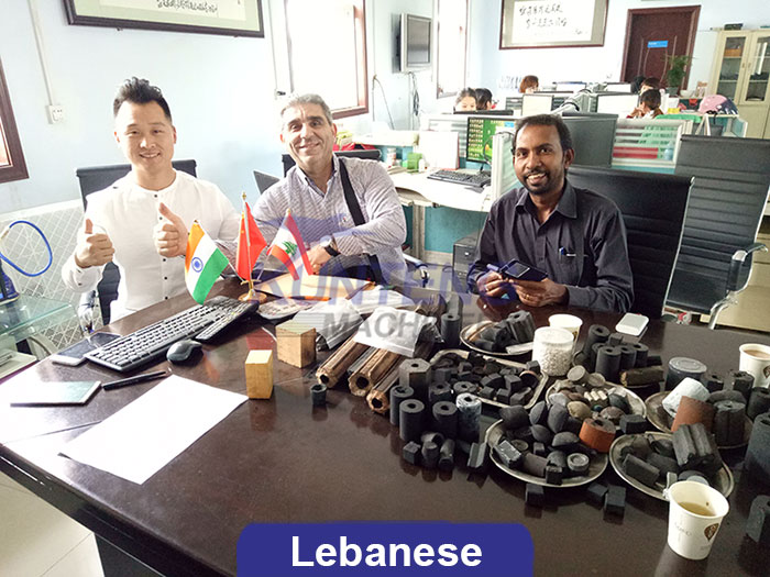 Client visit of coal powder pillow shape briquette machine