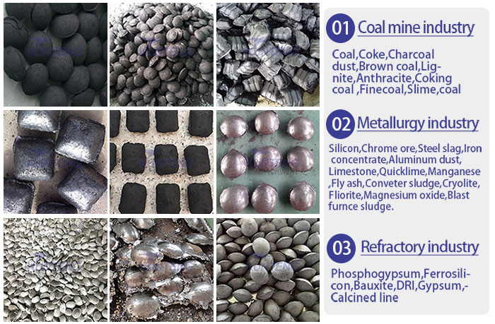 Samples of charcoal powder ball egg shape briquettes machine