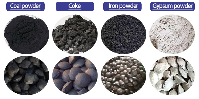 Application of charcoal powder ball egg shape briquettes machine