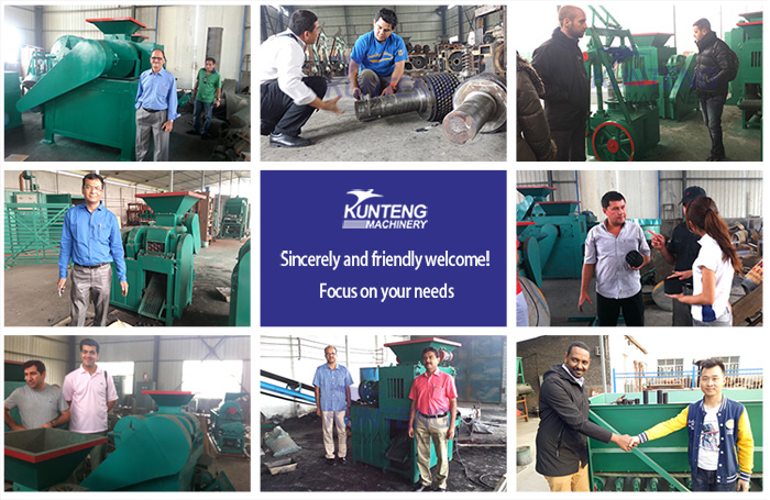 Client visit of mineral powder ball press machine 