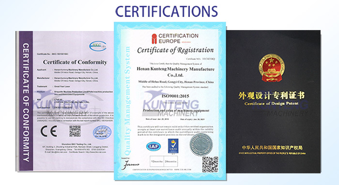 Certificate of mineral powder ball press machine 