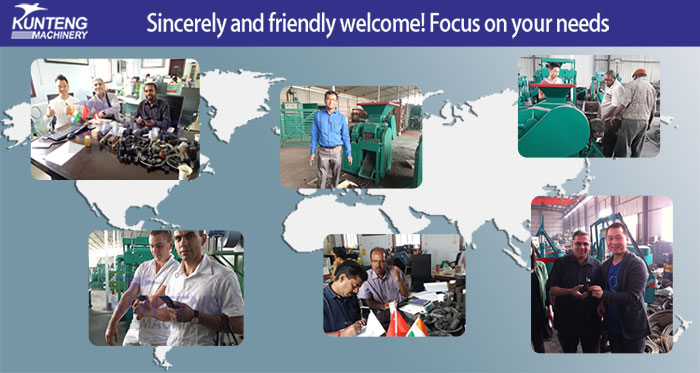 Client visit of activated carbon round shape roller press machine 