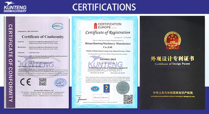 Certificate of activated carbon round shape roller press machine 