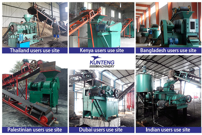 Client site of bentonite double roller briquetting machine 