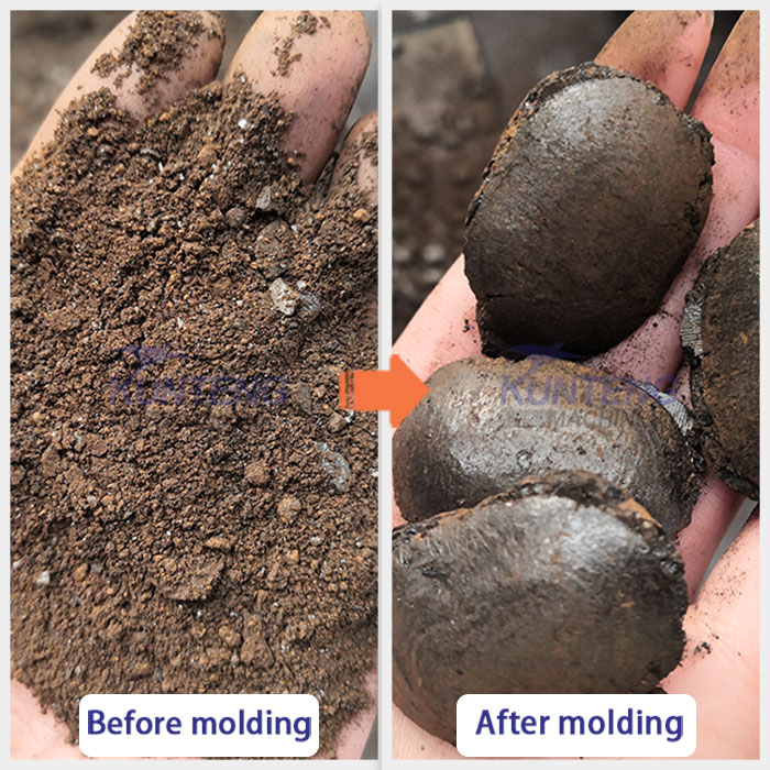 Finished product of clay ball press machine 
