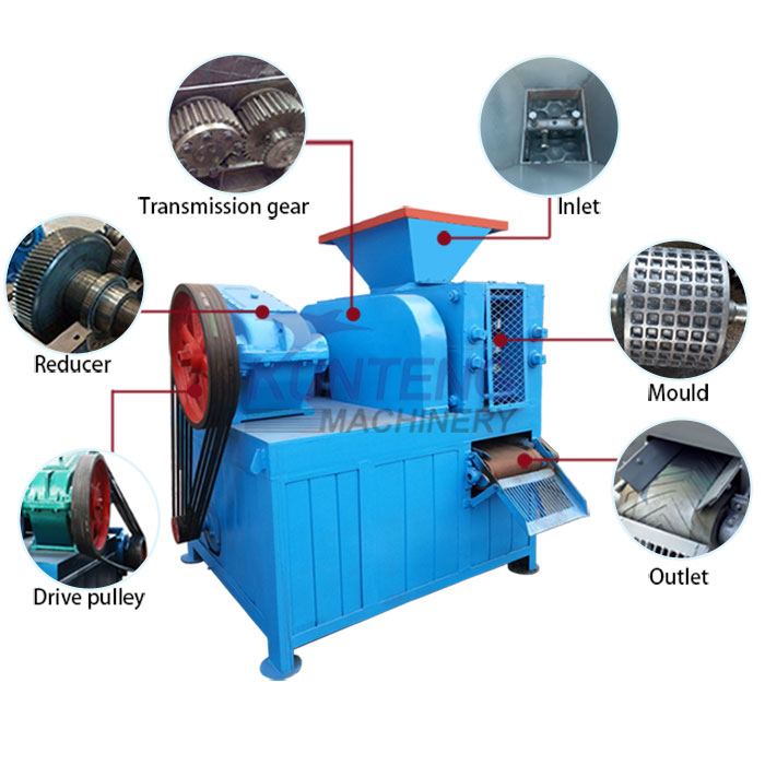 Components of carbon black roller briquette press machine 