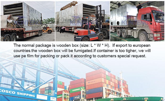 Delivery of charcoal briquettes mesh belt dryer