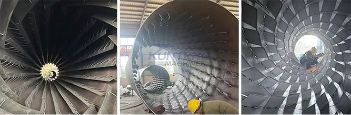 Inside of sawdust drum dryer