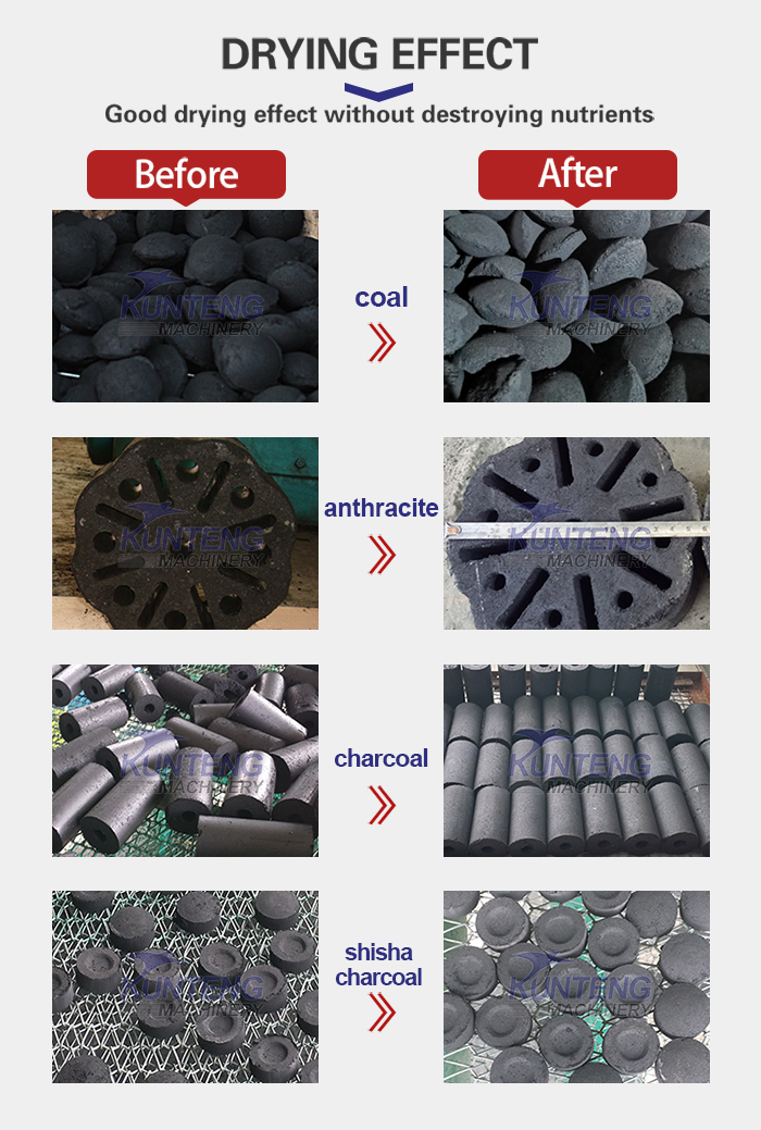 Application of coal briquettes automatic drying machine